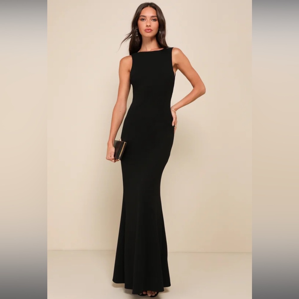 Lulus Love In Your Eyes Black Knotted Mermaid Maxi Dress